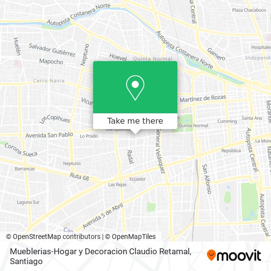 Mapa de Mueblerias-Hogar y Decoracion Claudio Retamal