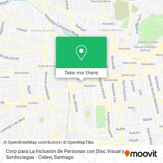 Corp para La Inclusión de Personas con Disc.Visual y Sordociegas - Cidevi map
