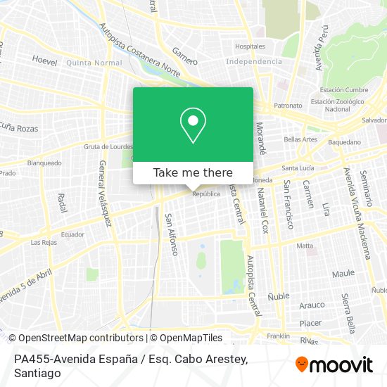 Mapa de PA455-Avenida España / Esq. Cabo Arestey