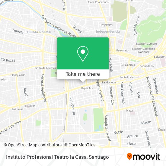 Instituto Profesional Teatro la Casa map