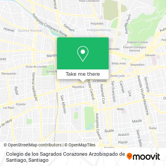 Colegio de los Sagrados Corazones Arzobispado de Santiago map