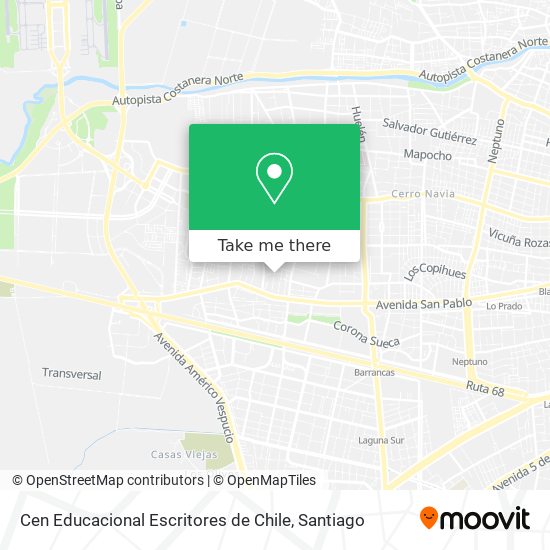 Cen Educacional Escritores de Chile map