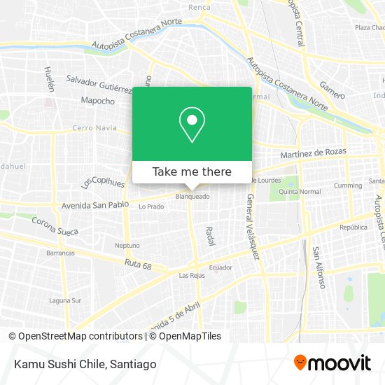 Kamu Sushi Chile map