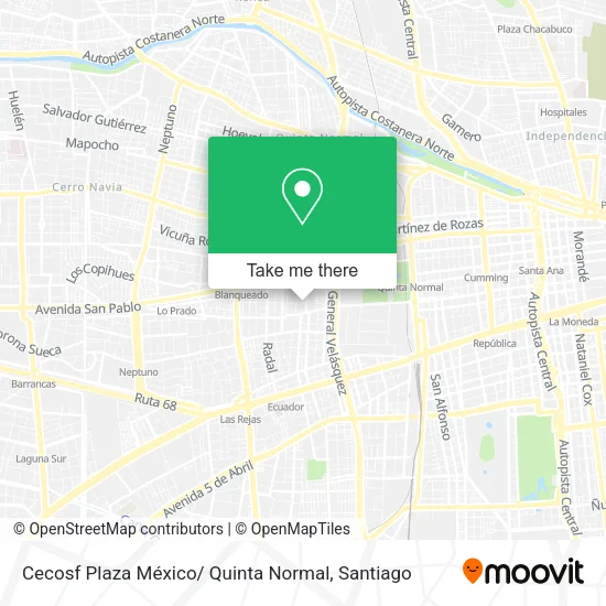 Cecosf Plaza México/ Quinta Normal map