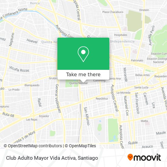 Mapa de Club Adulto Mayor Vida Activa