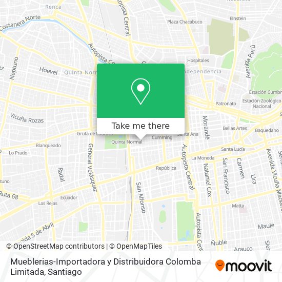 Mueblerias-Importadora y Distribuidora Colomba Limitada map