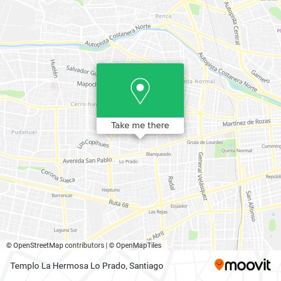 Templo La Hermosa Lo Prado map
