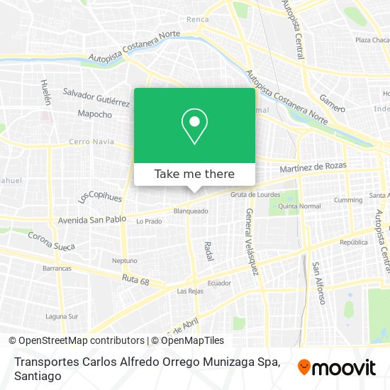 Mapa de Transportes Carlos Alfredo Orrego Munizaga Spa