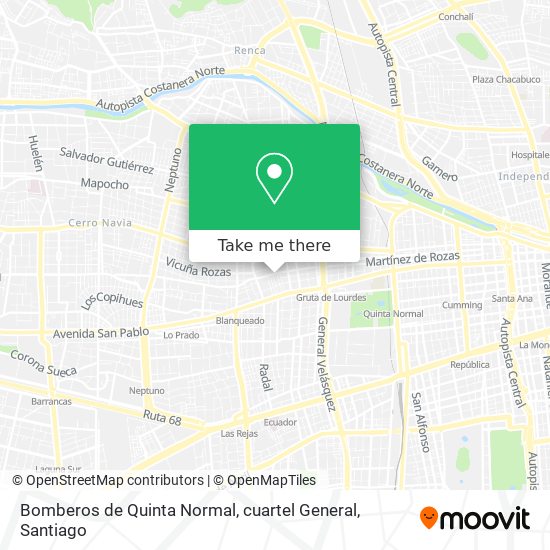 Bomberos de Quinta Normal, cuartel General map