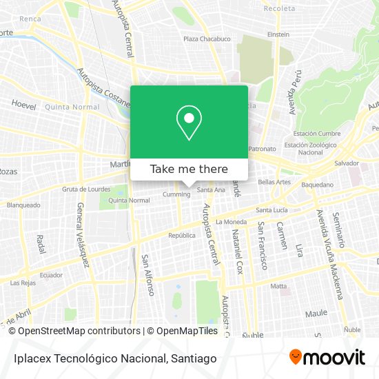 Iplacex Tecnológico Nacional map