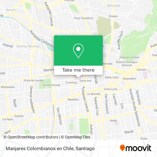 Manjares Colombianos en Chile map