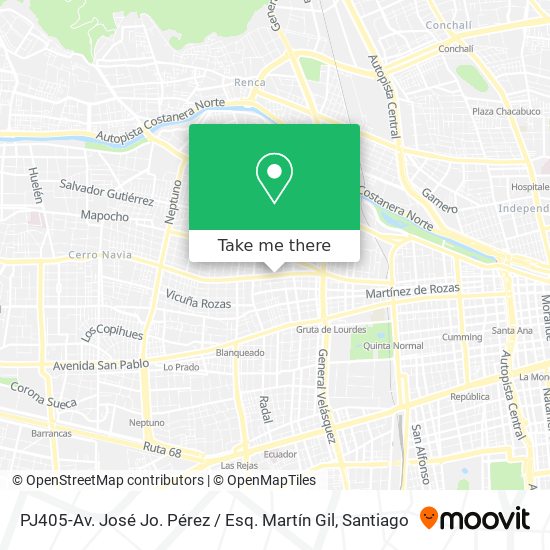 PJ405-Av. José Jo. Pérez / Esq. Martín Gil map