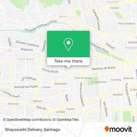 Mapa de Shayosushi Delivery