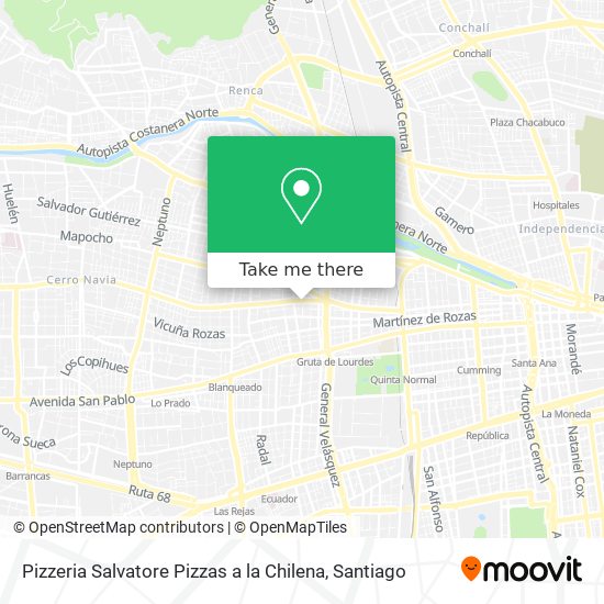 Pizzeria Salvatore Pizzas a la Chilena map