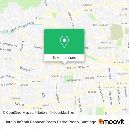 Jardín Infantil Renacer Poeta Pedro Prado map