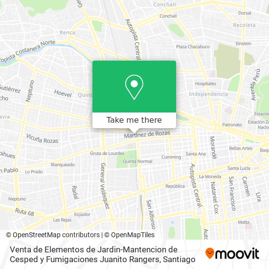 Venta de Elementos de Jardin-Mantencion de Cesped y Fumigaciones Juanito Rangers map