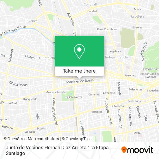 Mapa de Junta de Vecinos Hernan Diaz Arrieta 1ra Etapa