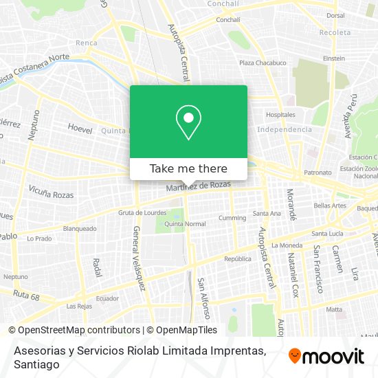 Mapa de Asesorias y Servicios Riolab Limitada Imprentas