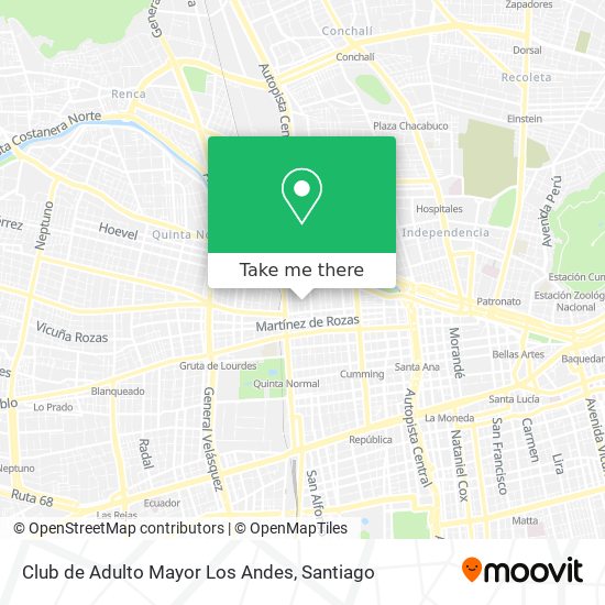 Mapa de Club de Adulto Mayor Los Andes