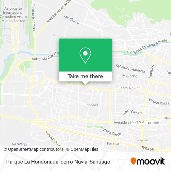 Mapa de Parque La Hondonada, cerro Navia