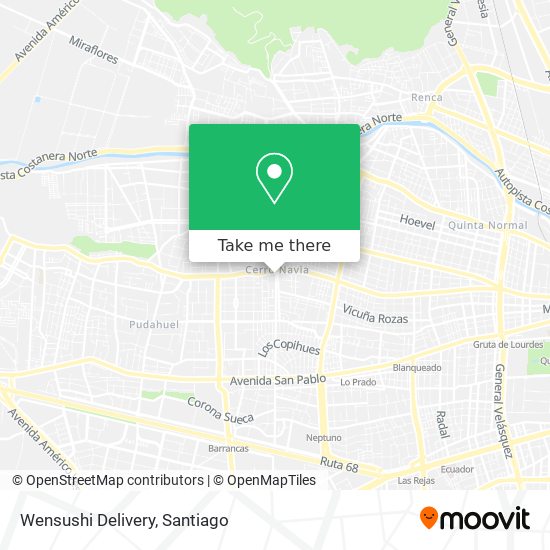 Mapa de Wensushi Delivery