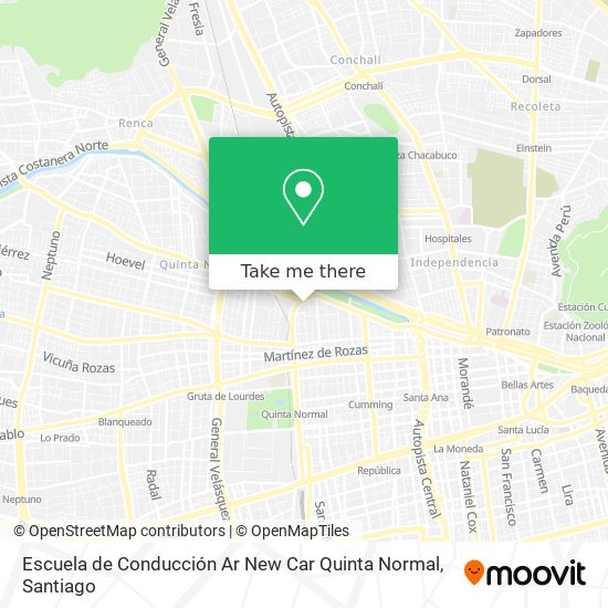 Escuela de Conducción Ar New Car Quinta Normal map