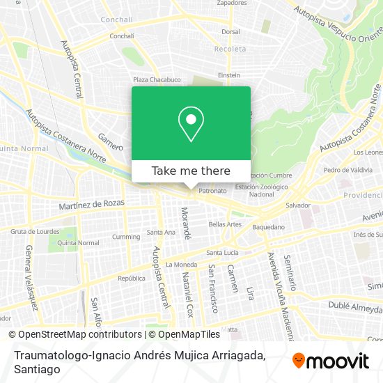 Traumatologo-Ignacio Andrés Mujica Arriagada map