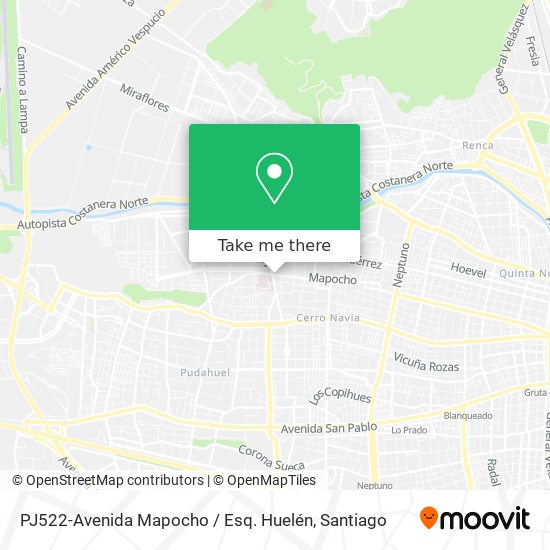 PJ522-Avenida Mapocho / Esq. Huelén map