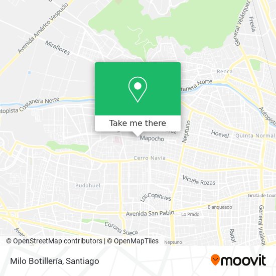 Milo Botillería map