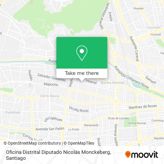 Mapa de Oficina Distrital Diputado Nicolás Monckeberg