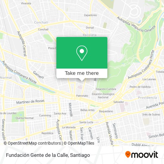 Mapa de Fundación Gente de la Calle