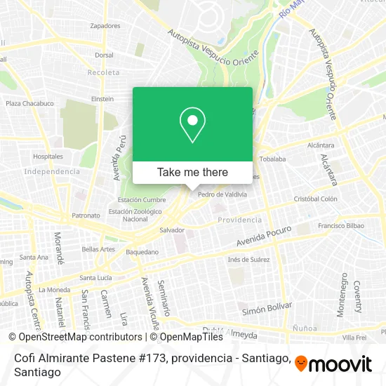 Cofi Almirante Pastene #173, providencia - Santiago map