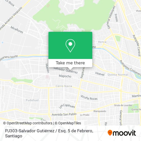 PJ303-Salvador Gutiérrez / Esq. 5 de Febrero map