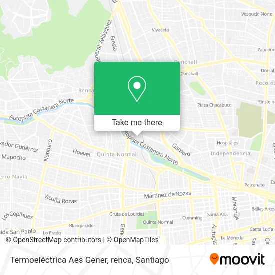 Termoeléctrica Aes Gener, renca map