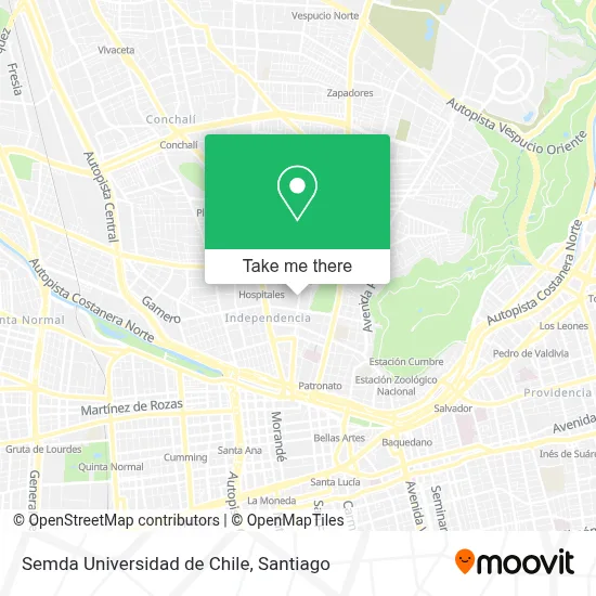 Semda Universidad de Chile map
