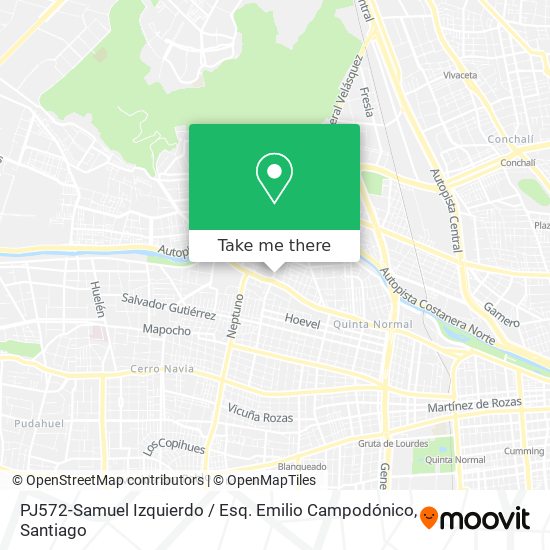 PJ572-Samuel Izquierdo / Esq. Emilio Campodónico map