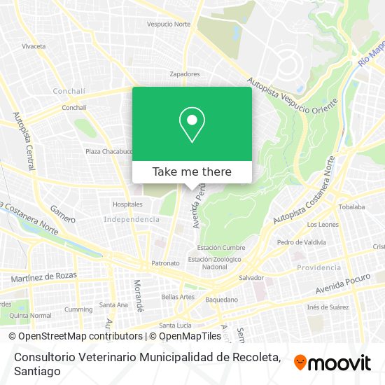 Mapa de Consultorio Veterinario Municipalidad de Recoleta