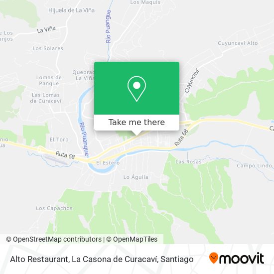 Alto Restaurant, La Casona de Curacaví map