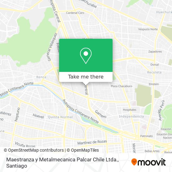 Mapa de Maestranza y Metalmecanica Palcar Chile Ltda.