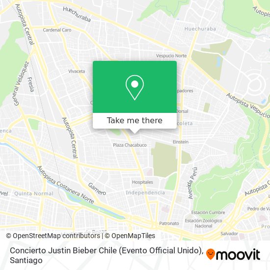 Concierto Justin Bieber Chile (Evento Official Unido) map