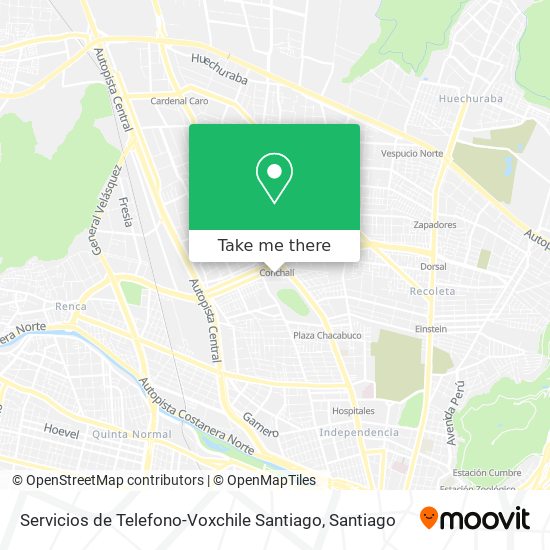 Servicios de Telefono-Voxchile Santiago map