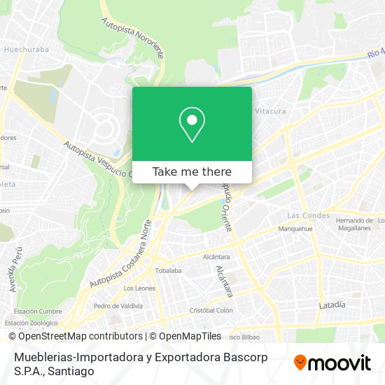 Mapa de Mueblerias-Importadora y Exportadora Bascorp S.P.A.