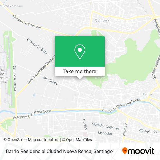 Barrio Residencial Ciudad Nueva Renca map
