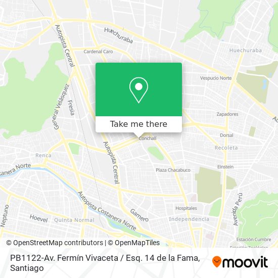 PB1122-Av. Fermín Vivaceta / Esq. 14 de la Fama map