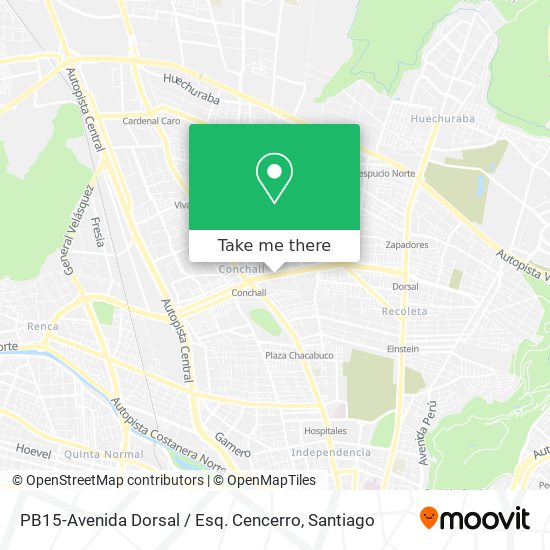 PB15-Avenida Dorsal / Esq. Cencerro map