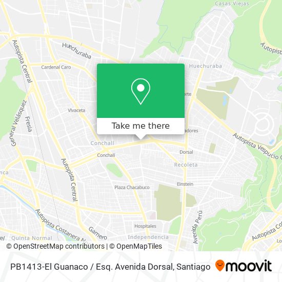 PB1413-El Guanaco / Esq. Avenida Dorsal map