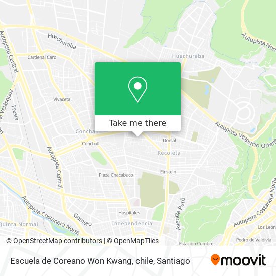 Escuela de Coreano Won Kwang, chile map