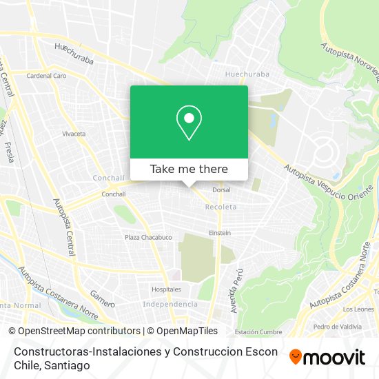 Mapa de Constructoras-Instalaciones y Construccion Escon Chile