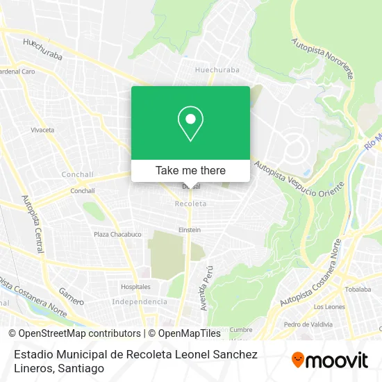 Estadio Municipal de Recoleta Leonel Sanchez Lineros map