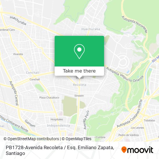PB1728-Avenida Recoleta / Esq. Emiliano Zapata map